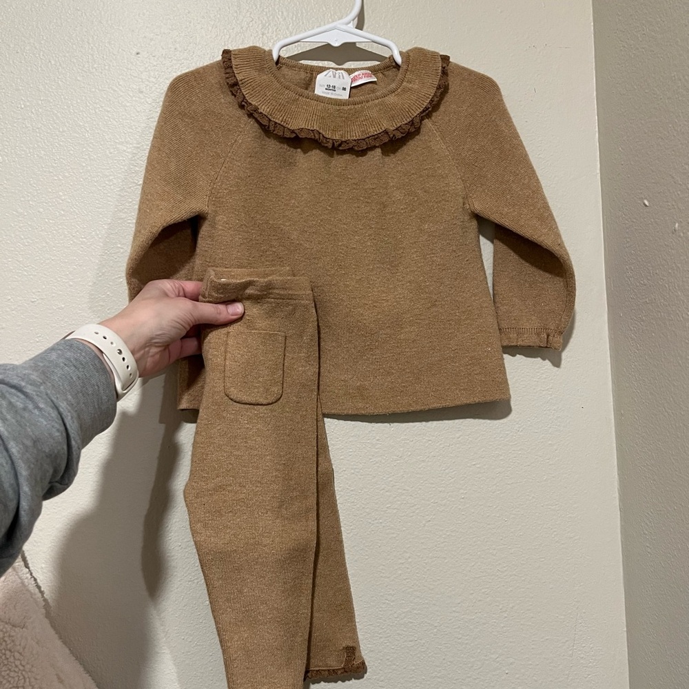 Zara Kids Matching Set in Brown